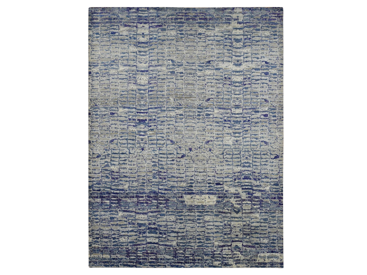 Modern / Contemporary hand-knotted sari silk rug in Purple, 10'2" x 13'10" — SKU O087090