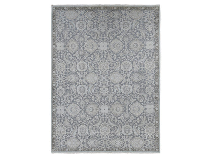 Oushak Oushak hand-knotted wool/silk rug in Gray, 9'1" x 12'5" — SKU O087093