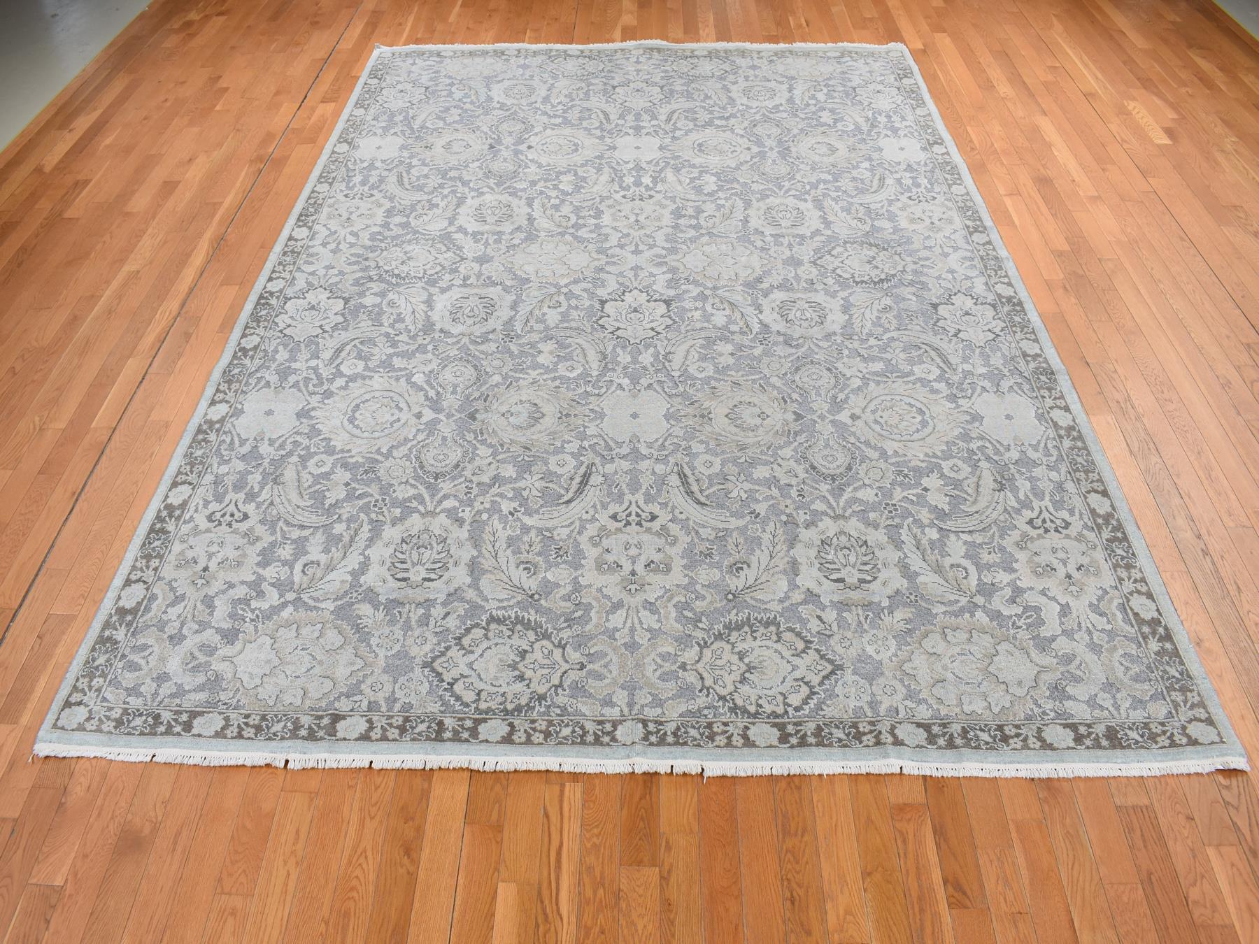 Oushak Oushak hand-knotted wool/silk rug in Gray, 9'1" x 12'5" — SKU O087093 (view 2)