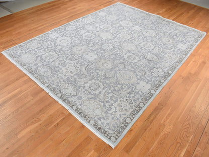 Oushak Oushak hand-knotted wool/silk rug in Gray, 9'1" x 12'5" — SKU O087093 (view 3)