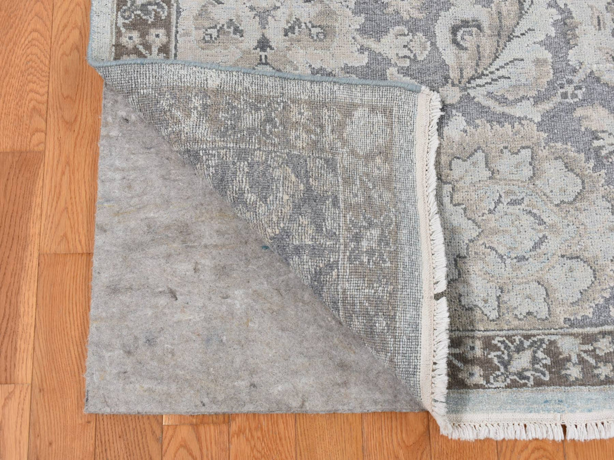 Oushak Oushak hand-knotted wool/silk rug in Gray, 9'1" x 12'5" — SKU O087093 (view 4)