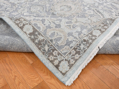 Oushak Oushak hand-knotted wool/silk rug in Gray, 9'1" x 12'5" — SKU O087093 (view 5)