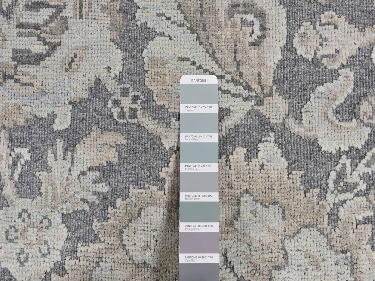 Oushak Oushak hand-knotted wool/silk rug in Gray, 9'1" x 12'5" — SKU O087093 (view 7)