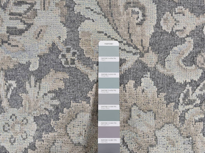 Oushak Oushak hand-knotted wool/silk rug in Gray, 9'1" x 12'5" — SKU O087093 (view 7)
