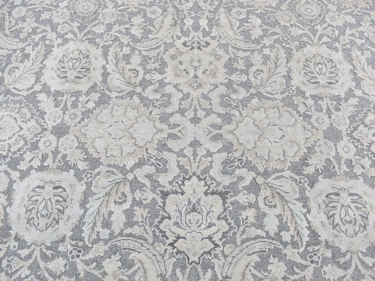 Oushak Oushak hand-knotted wool/silk rug in Gray, 9'1" x 12'5" — SKU O087093 (view 8)