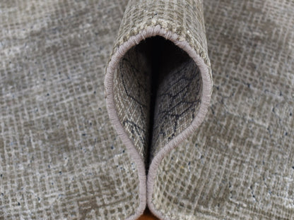 Modern / Contemporary hand-knotted wool/silk rug in Gray, 9' x 12' — SKU O087096 (view 6)