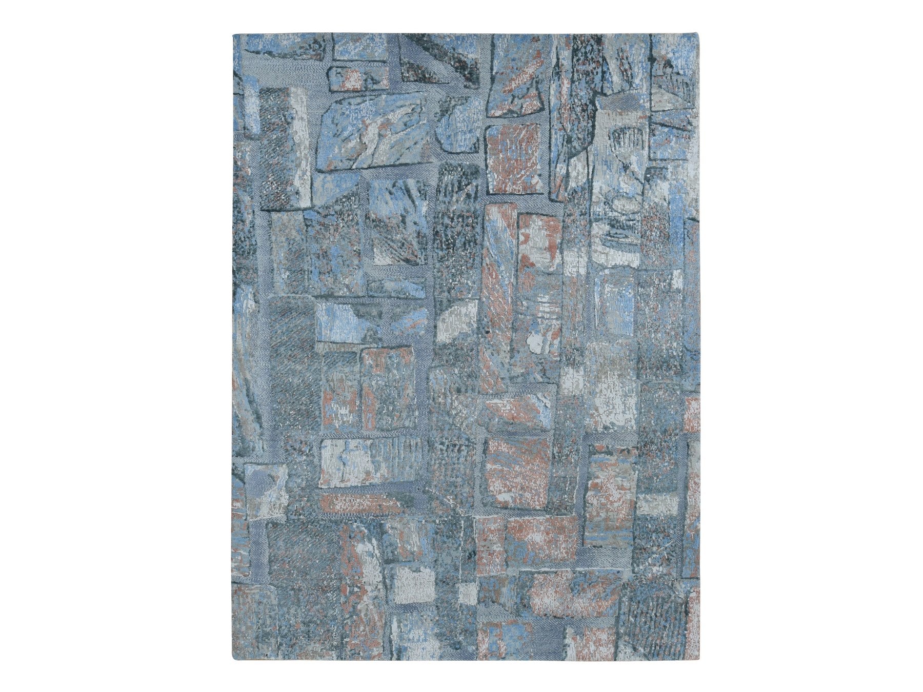 Modern / Contemporary hand-knotted wool/silk rug in Gray, 9' x 12'2" — SKU O087102