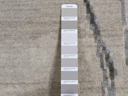 Modern / Contemporary hand-knotted wool/silk rug in Gray, 8'10" x 12'3" — SKU O087114 (view 7)