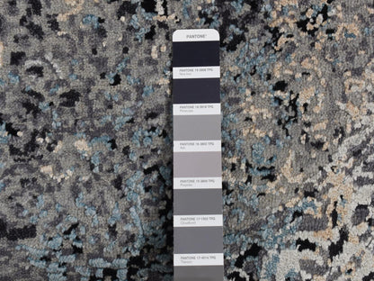 Modern / Contemporary hand-knotted wool/silk rug in Gray, 9'1" x 12'2" — SKU O087115 (view 7)