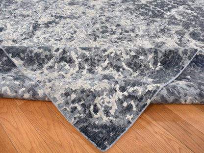 Black 9'2" x 12'0" Modern and Contemporary Hand knotted Wool/Silk Rug - Sku: O087119