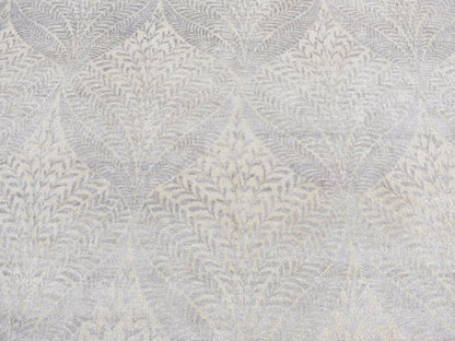 Transitional hand-knotted silk rug in Gray, 8'10" x 12'1" — SKU O087124 (view 8)