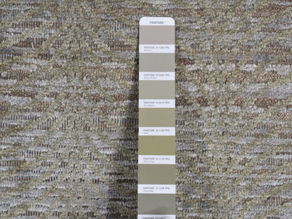 Green 9'0" x 12'0" Modern / Contemporary Hand knotted Wool/Silk Rug - Sku: O087126