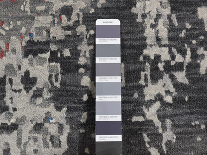 Grey 9'2" x 12'0" Traditional Hand knotted Wool/Silk Rug - Sku: O087131