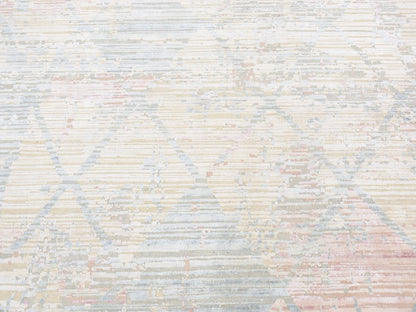 Modern / Contemporary hand-knotted wool/silk rug in Yellow, 9' x 11'10" — SKU O087133 (view 8)