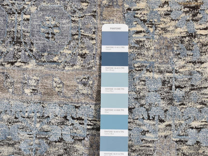 Blue 8'8" x 11'10" Mamluk Hand knotted Wool/Silk Rug - Sku: O087143