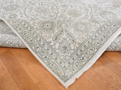 Silk hand-knotted silk rug in Ivory, 8'10" x 12' — SKU O087155 (view 5)