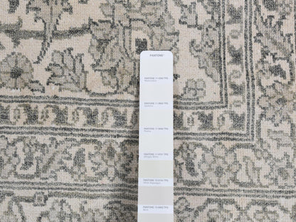 Ivory 8'10" x 12'0" Silk Hand knotted Silk Rug - Sku: O087155