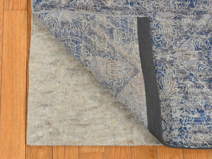 Modern / Contemporary hand-knotted wool/silk rug in Gray, 4'9" x 7' — SKU O087170 (view 2)