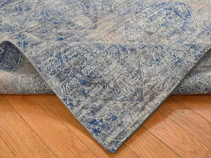 Grey 4'9" x 7'0" Modern / Contemporary Hand knotted Wool/Silk Rug - Sku: O087170