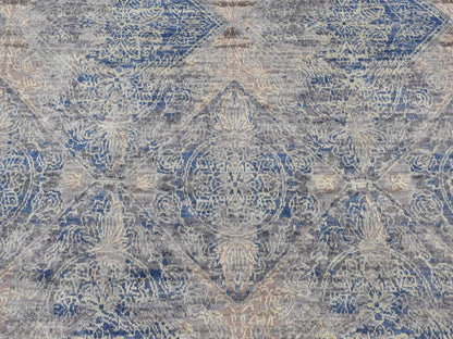 Modern / Contemporary hand-knotted wool/silk rug in Gray, 4'9" x 7' — SKU O087170 (view 6)