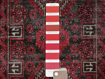 Baluch Vintage hand-knotted wool runner in Red, 3'3" x 6'8" — SKU O0871 (view 4)
