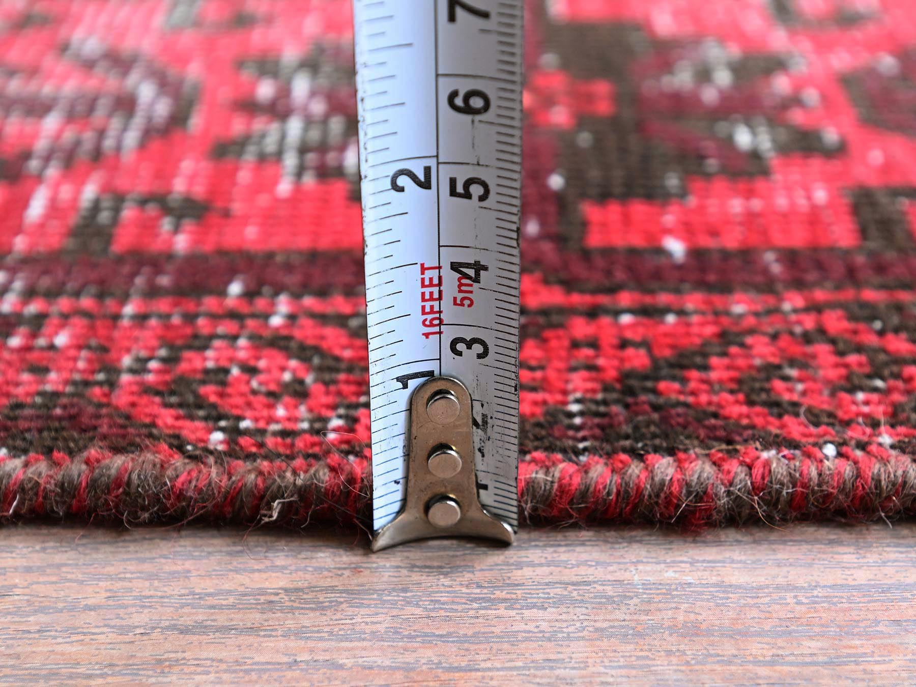 Baluch Vintage hand-knotted wool runner in Red, 3'3" x 6'8" — SKU O0871 (view 6)