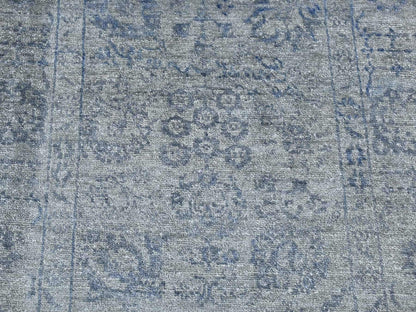 Tabriz Transitional hand-knotted wool/silk runner in Gray, 3'1" x 8'3" — SKU O087201 (view 3)
