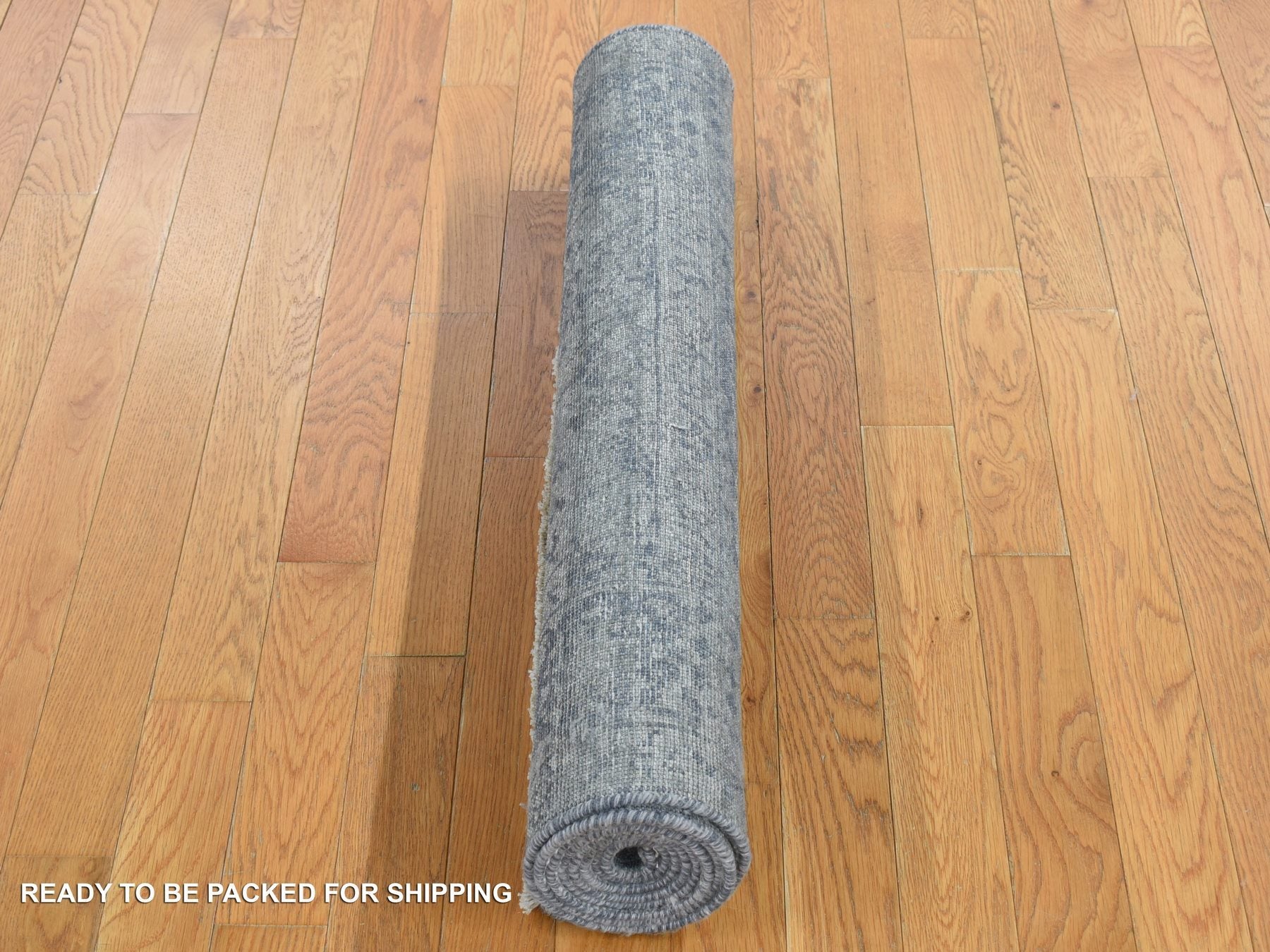 Tabriz Transitional hand-knotted wool/silk runner in Gray, 3'1" x 8'3" — SKU O087201 (view 5)