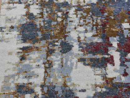Wool / Silk hand-knotted wool/silk runner in Red, 2'7" x 8'1" — SKU O087211 (view 3)