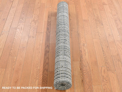 Green 4'0" x 5'10" Modern / Contemporary Hand knotted Wool Rug - Sku: O087214
