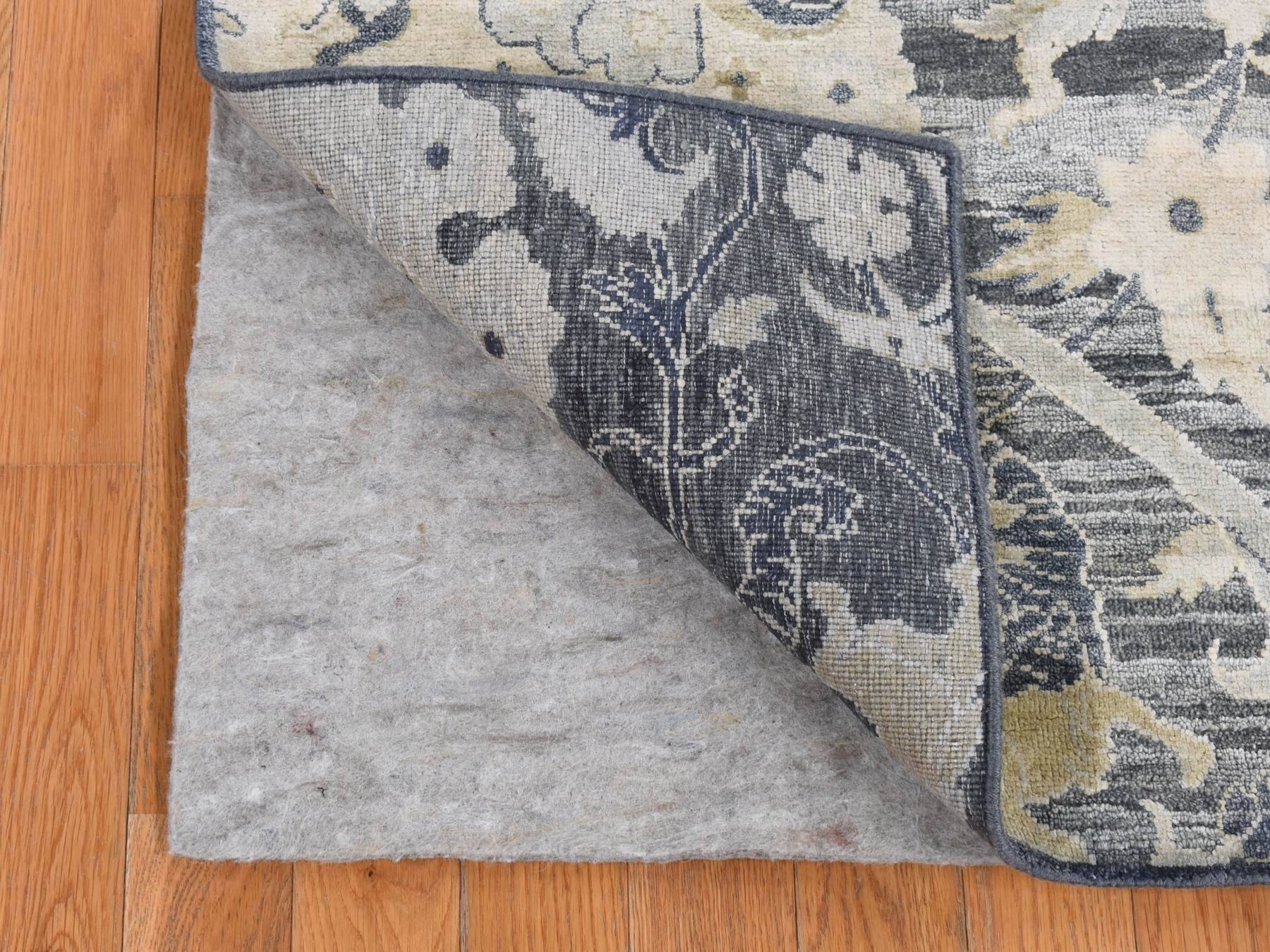 Transitional hand-knotted wool/silk rug in Gray, 4' x 6'3" — SKU O087219 (view 2)