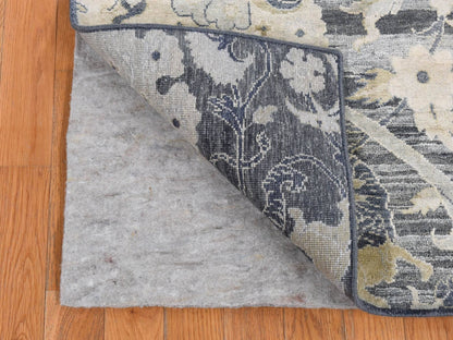 Transitional hand-knotted wool/silk rug in Gray, 4' x 6'3" — SKU O087219 (view 2)