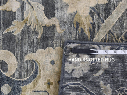 Transitional hand-knotted wool/silk rug in Gray, 4' x 6'3" — SKU O087219 (view 7)