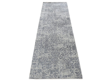 Grey 2'5" x 8'2" Transitional Handloom Wool/Silk Rug - Sku: O087228