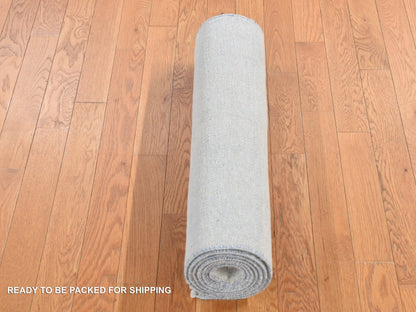 Gabbeh Modern / Contemporary hand-knotted wool/silk runner in Ivory, 2'7" x 8'4" — SKU O087233 (view 5)