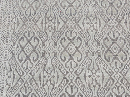 Green 2'7" x 10'4" Transitional Hand knotted Wool/Silk Rug - Sku: O087250