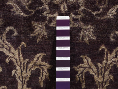 Brown 2'5" x 9'8" Transitional Hand knotted Wool/Silk Rug - Sku: O087251