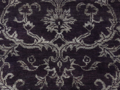 Brown 2'5" x 9'8" Transitional Hand knotted Wool/Silk Rug - Sku: O087251