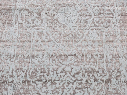 Green 2'6" x 10'0" Transitional Hand knotted Wool/Silk Rug - Sku: O087253
