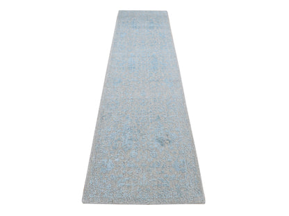 Beige 2'5" x 10'1" Wool and Silk Handloom Wool/Silk Rug - Sku: O087260