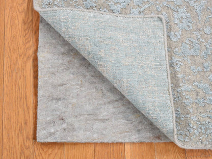 Beige 2'5" x 10'1" Wool and Silk Handloom Wool/Silk Rug - Sku: O087260