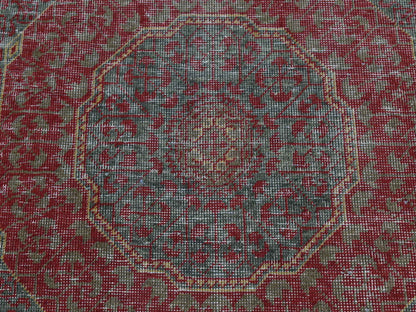 Green 2'6" x 9'10" Traditional Hand knotted Wool Rug - Sku: O087265