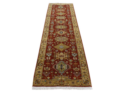 Heriz hand-knotted wool runner in Red & Gold, 2'9" x 9'9" — SKU O087275