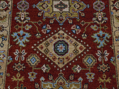 Heriz hand-knotted wool runner in Red & Gold, 2'9" x 9'9" — SKU O087275 (view 4)