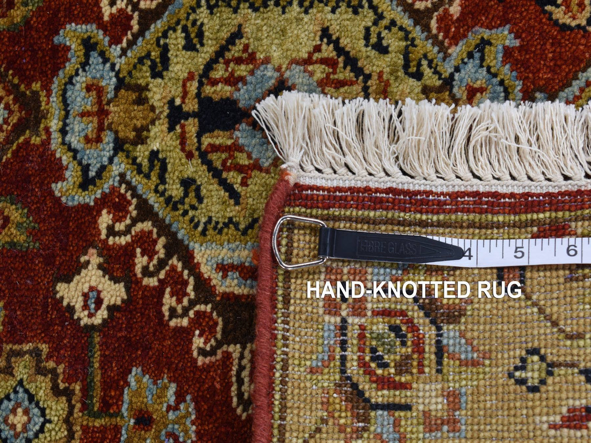 Heriz hand-knotted wool runner in Red & Gold, 2'9" x 9'9" — SKU O087275 (view 7)
