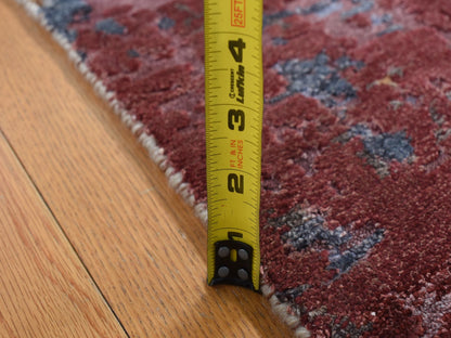 Modern / Contemporary hand-knotted wool/silk runner in Gray, 2'6" x 10' — SKU O087277 (view 6)