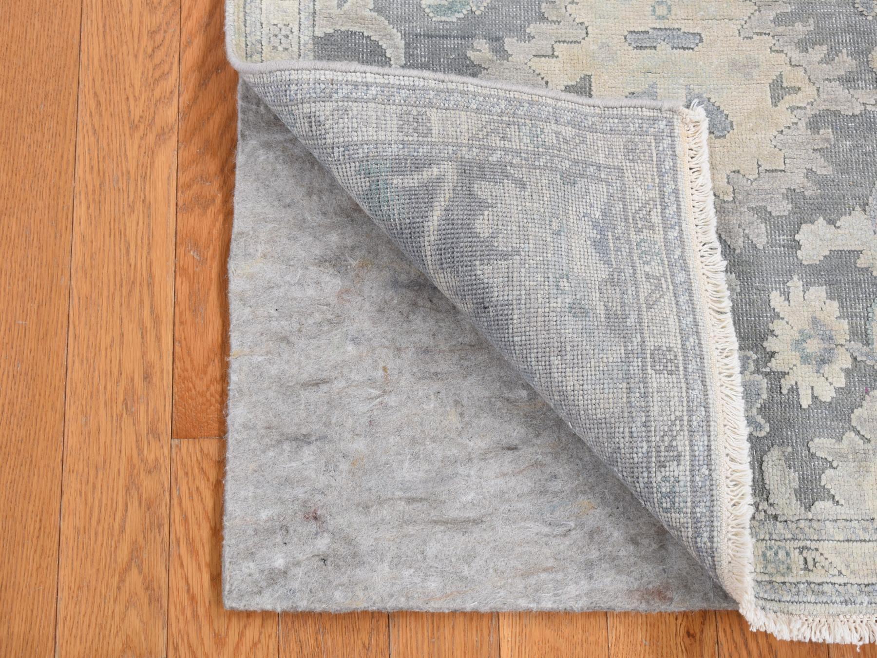 Gray 2'6" x 10'2" Oushak / Peshawar Hand knotted Wool/Silk Rug - Sku: O087287