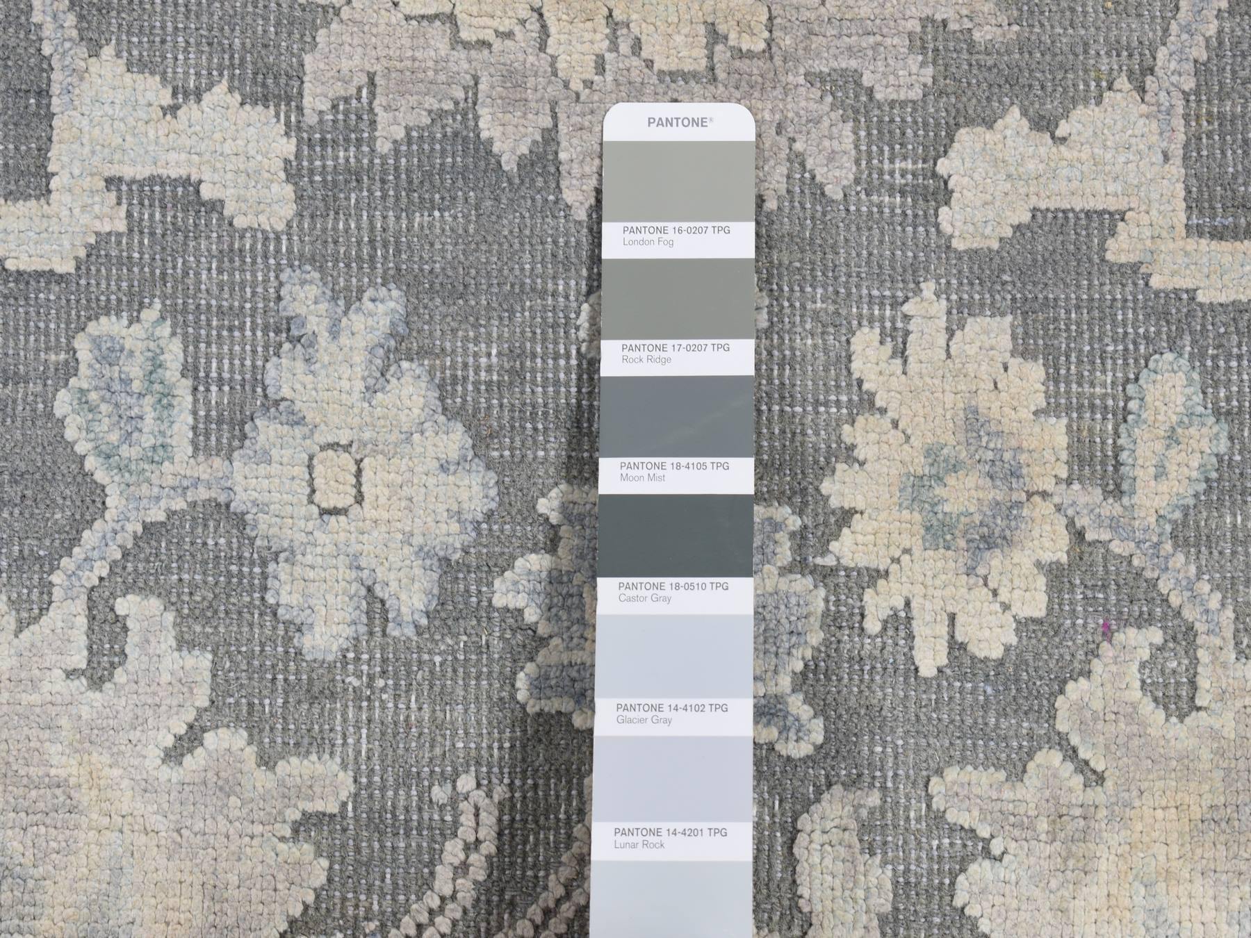 Oushak Oushak hand-knotted wool/silk runner in Gray, 2'6" x 10'2" — SKU O087287 (view 3)