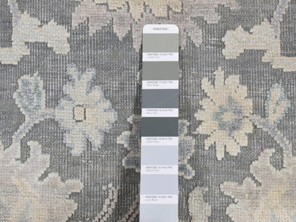 Oushak Oushak hand-knotted wool/silk runner in Gray, 2'6" x 10'2" — SKU O087287 (view 3)