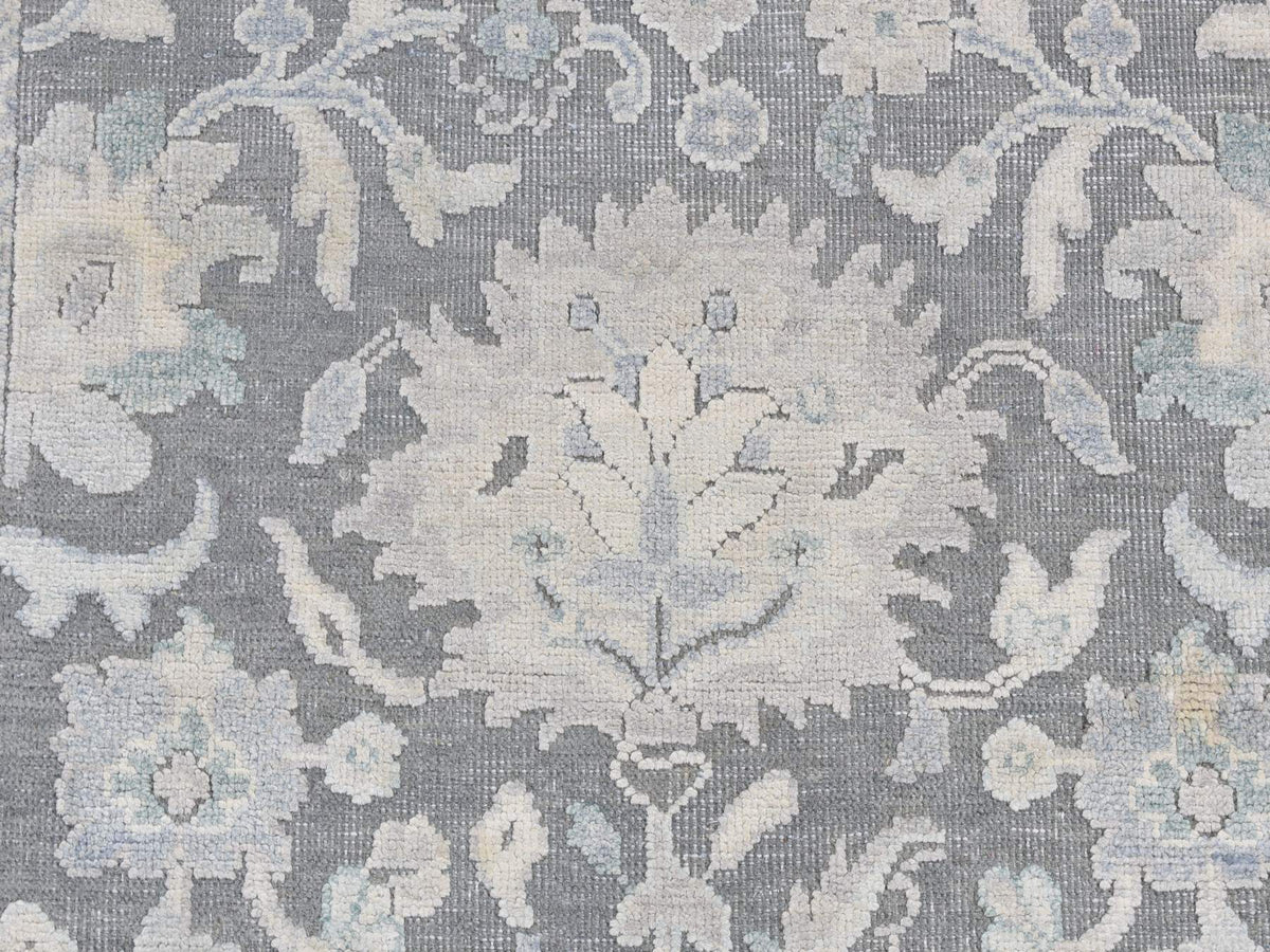 Oushak Oushak hand-knotted wool/silk runner in Gray, 2'6" x 10'2" — SKU O087287 (view 4)
